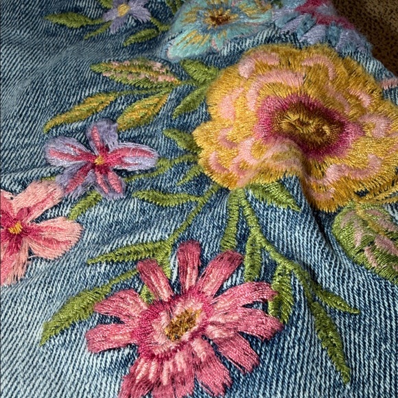 Driftwood Embroidered High Rise Denim Shorts - Picture 13 of 14